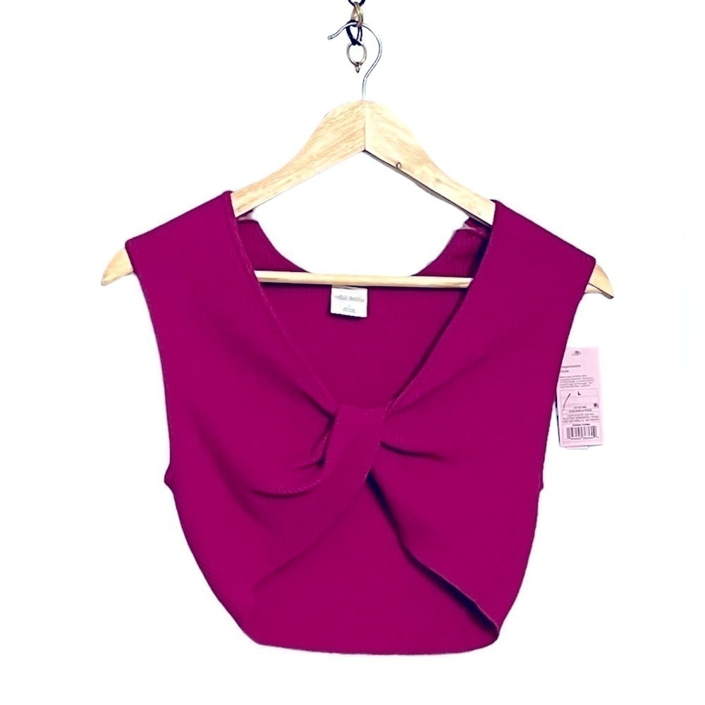 NWT Purple Crop sweater tank. Wild FABLE Large. Multiple ways to wear.‌